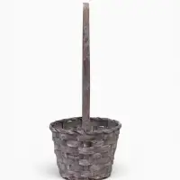 Корзина плетёная, бамбук, d=13xH9.5/28 см, серый