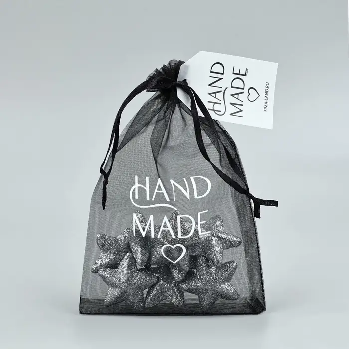 Мешочек подарочный из фатина с термонаклейкой «Ручная работа», 11 х 16 см +/- 1.5 см Мешочек подарочный из фатина с термонаклейкой «Ручная работа», 11 х 16 см +/- 1.5 см