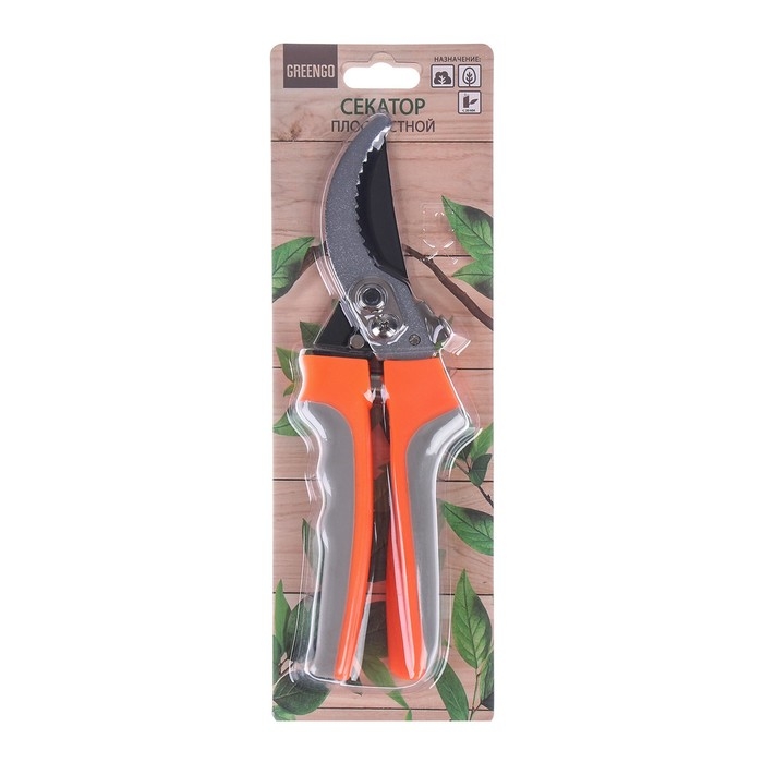 Секатор плоскостной, 9 Секатор плоскостной, 9" (23 см), с пластиковыми ручками, МИКС, Greengo