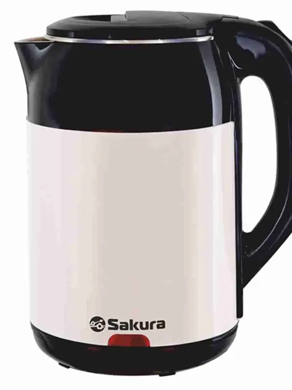Чайник электрический Sakura SA-2168BW, 1.8 л, 1800 Вт, металлический, чёрно-белый