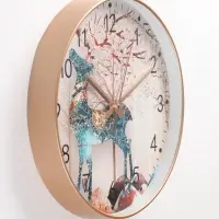 Часы настенные интерьерные &laquo;Олень&raquo;, бесшумные, плавный ход, d=30 см, от батарейки 1&times;АА