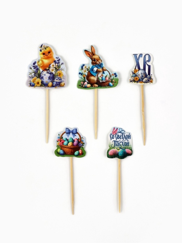 Трафарет для украшения пасхальной выпечки в наборе с топперами «Нежность»