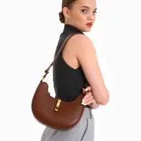 Сумка женская багет TEXTURA на молнии, 24&times;6&times;14 см, коричневая