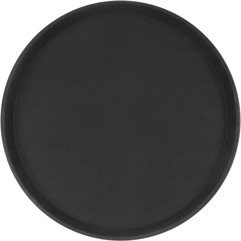 Поднос прорезин.кругл.16'' 40см черный, кт939
