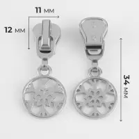 Бегунок для молнии &laquo;Трактор&raquo;, №5, &laquo;Снежинка&raquo;, 10 шт., цвет никель