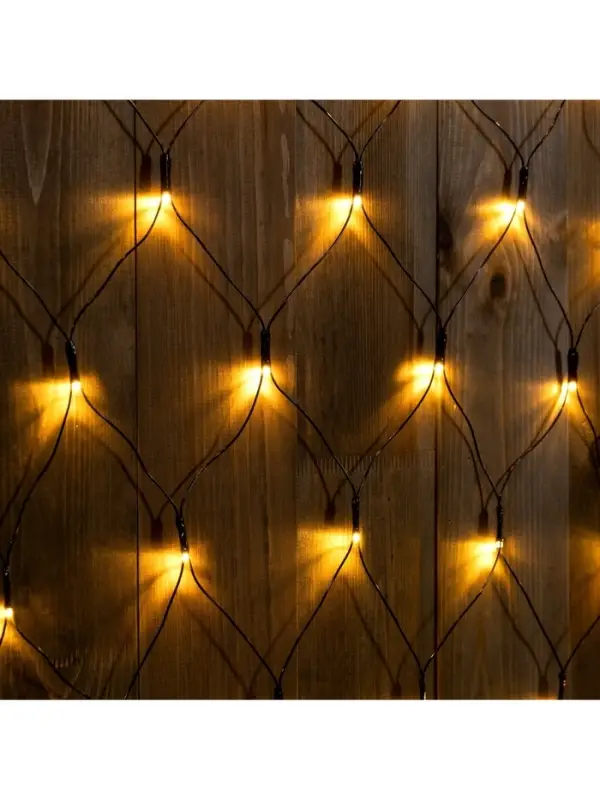 Гирлянда &laquo;Сеть&raquo; 2&times;3 м, IP44, УМС, тёмная нить, 384 LED, свечение тёплое белое, 220 В