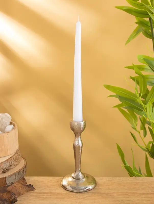 Подсвечник "Иней" алюминий 16 см, цв. серебро