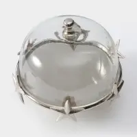Тортовница со стеклянной крышкой &laquo;Звёзды&raquo;, 21&times;21&times;23 см, алюминий