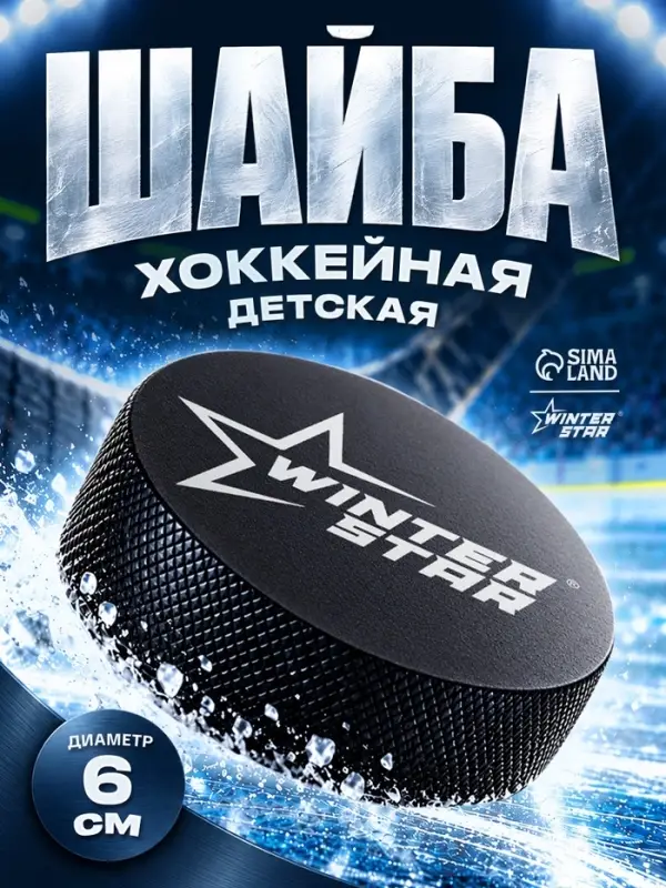 Шайба хоккейная Winter Star, детская, d=6 см