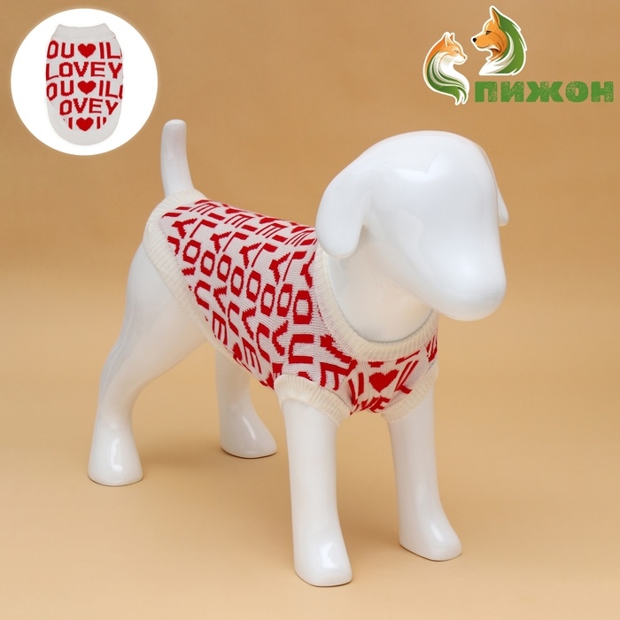 Свитер  Свитер "ILOVEYOU", XL (ДС 34, ОШ 34, ОГ 32-51 см)