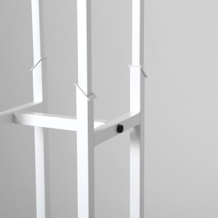 Вешала четырёхстороннее, напольное, регулируемая с четырьмя прямыми кронштейнами 86×86×120-180 см, цвет белый Вешала четырёхстороннее, напольное, регулируемая с четырьмя прямыми кронштейнами 86×86×120-180 см, цвет белый