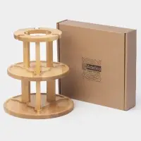 Менажница Adelica, 3-х ярусная с подставкой для вина, d=30&times;1.8 см, d=26&times;1.8 см, d=20&times;1.8 см, дерево берёза, в подарочной коробке