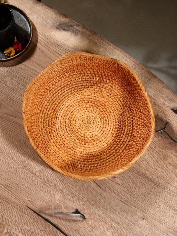 Корзина для фруктов плетёная 28х28х9 см, ротанг