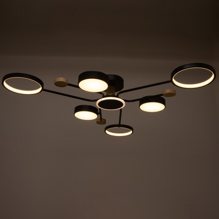 Люстра с ПДУ 2298/7BK LED 156Вт 3000-6000К черный 105х99х15 см BayerLux