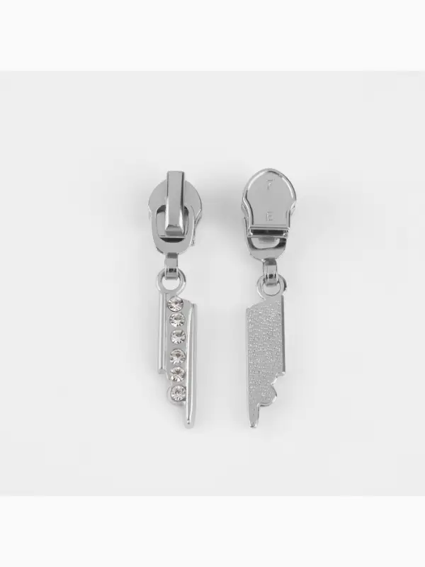 Бегунок для молнии &laquo;Спираль&raquo;, №7, &laquo;Стразы&raquo;, 10 шт., цвет никель