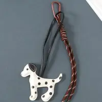 Брелок на карабине кожзам, текстиль "Далматинец" с узлом 20х9,5х1,7 см