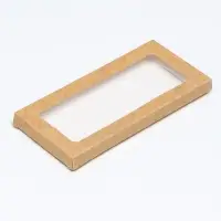Коробка под плитку шоколада, крафт, с окном 17.1×8×1.4 см
