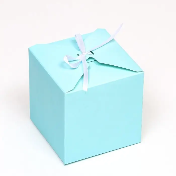 Коробка подарочная складная, квадратная, голубая, 12×12×12 см Коробка подарочная складная, квадратная, голубая, 12×12×12 см