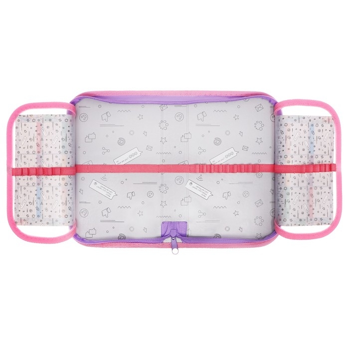 Пенал 1 секция, 130 х 210 х 40 мм, 2 откидные планки, тканевый, Calligrata TOP, Content Пенал 1 секция, 130 х 210 х 40 мм, 2 откидные планки, тканевый, Calligrata TOP, Content "Котики пушистики"