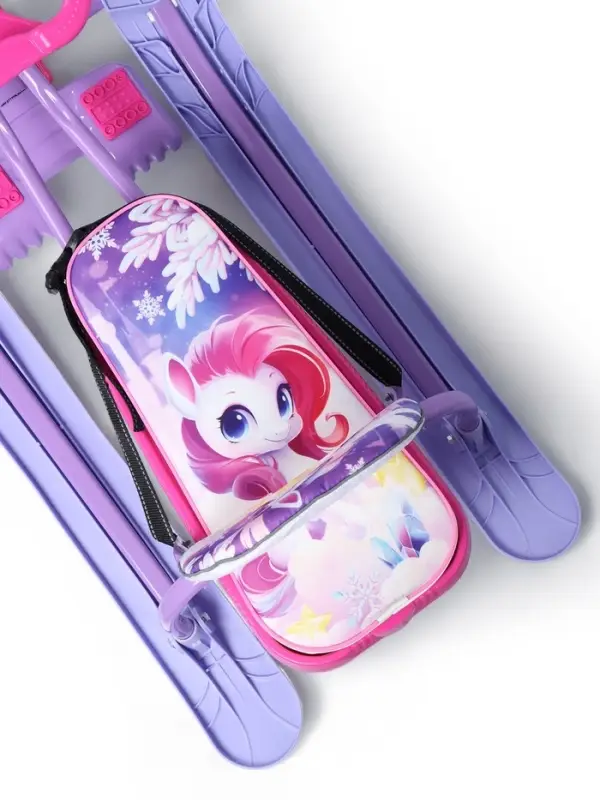 Снегокат &laquo;Лошадка&raquo;, со спинкой, розовый, фиолетовый, ТС4-1СЛ/Л Snow Cat