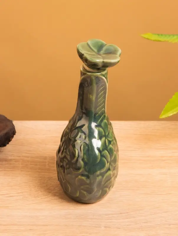 Сосуд для масла «Тропики», 9×5.5×14 см, керамика, зелёный