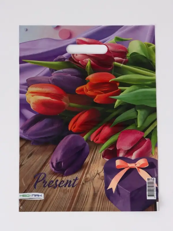 Пакет Пакет "Презент, полиэтиленовый с вырубной ручкой 30х40 см, 60 мкм