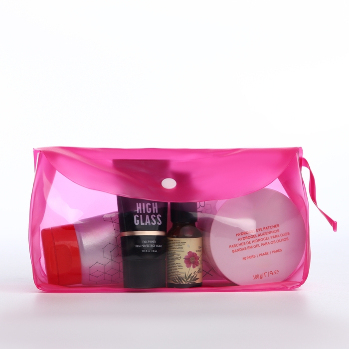 Косметичка на кнопке, цвет малиновый Косметичка на кнопке, цвет малиновый