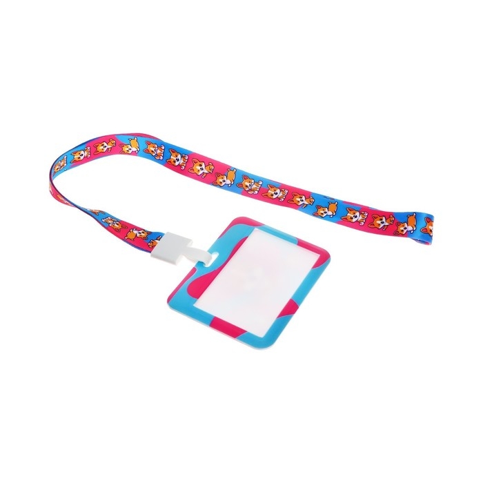 Бейдж горизонтальный, внешний 100 х 80мм, внутренний 52 х 82мм, лента 42 см, Корги Бейдж горизонтальный, внешний 100 х 80мм, внутренний 52 х 82мм, лента 42 см, Корги