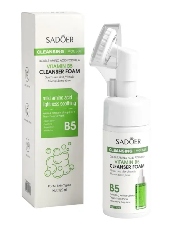 Пенка для умывания с щеткой, с витамином В, 120 мл