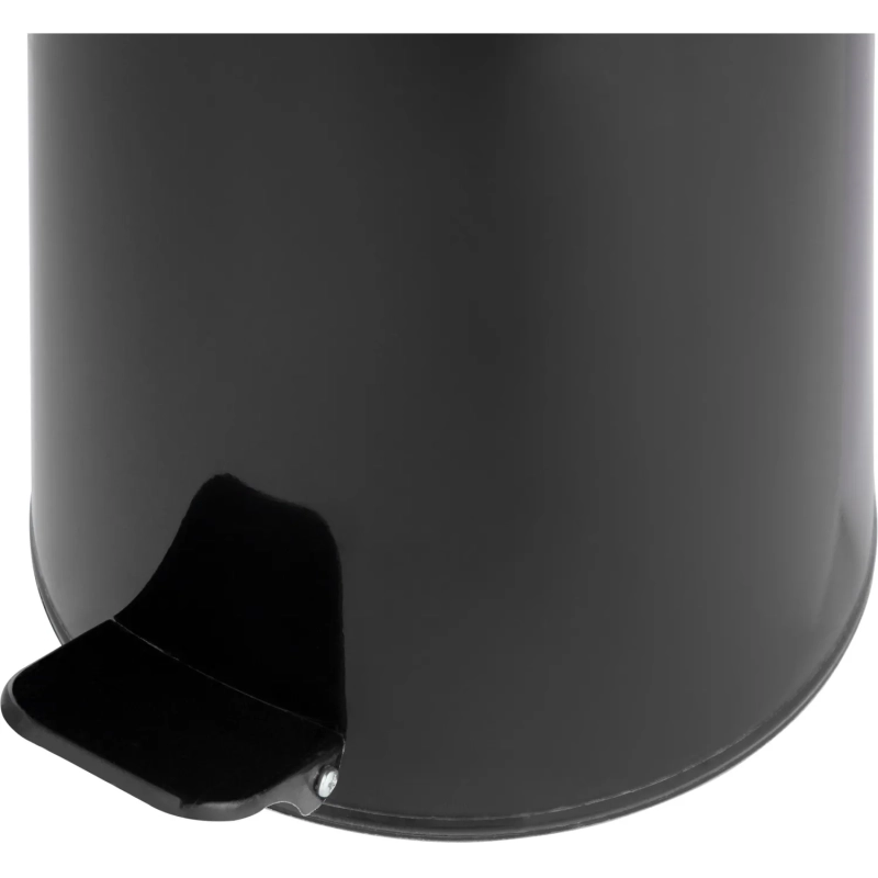 Ведро мусорное стальное 30л круглое черное с педалью и крышкой 250х600мм