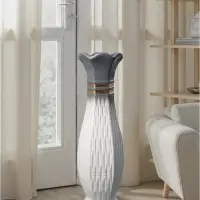 Ваза напольная &laquo;Иниго&raquo;, геометрия, 59&times;16 см, керамика, бело-серая