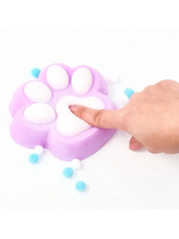 Сквиш антистресс - игрушка &laquo;Кошачья лапка&raquo;, с пушистой посыпкой, МИКС
