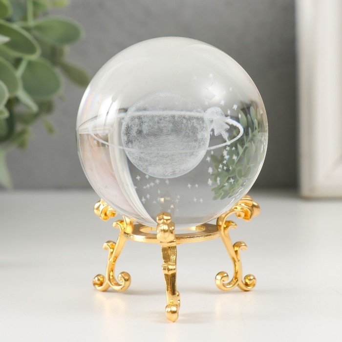 Сувенир стекло  Сувенир стекло "Малыш в космосе" d=6 см ажурная подставка 6х6х8,1 см