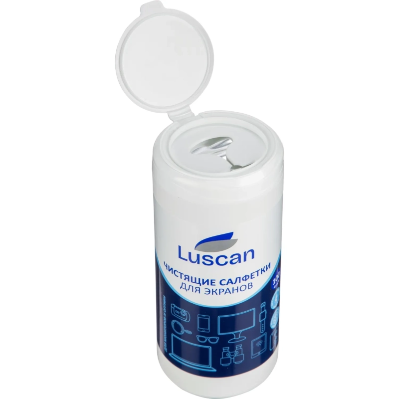 Салфетки д/экранов Luscan, туба, а/бакт, 100шт, 13х17