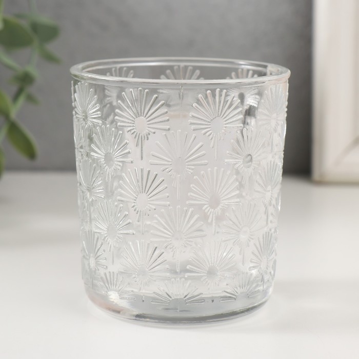 Банка для свечей стекло  Банка для свечей стекло "Будь самой счастливой" прозрачная 200 мл 7,5х7,5х8,2 см