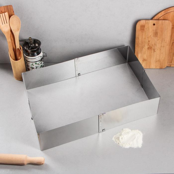 Форма раздвижная для выпечки «Прямоугольная», h-10 см, 18х32 - 26х50 см Форма раздвижная для выпечки «Прямоугольная», h-10 см, 18х32 - 26х50 см