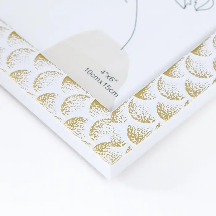 Фоторамка пластик 10х15 см "Фазы Луны" белая с золотом 17,5х12,3 см