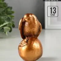 Фигурка гипс &laquo;Птица на яблоке&raquo;, 13 см, под бронзу