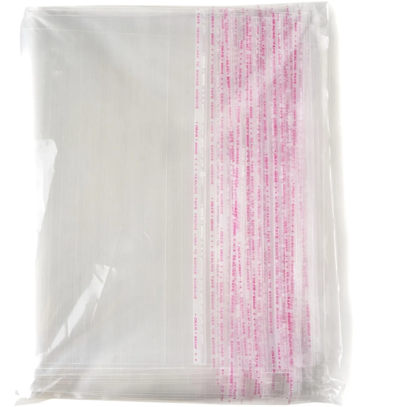 Пакет БОПП 250ммx350мм+40мм клапан со скотчем 30 мкм, 100 шт/уп