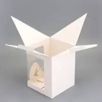 Коробка для десерта, упаковка кондитерская, белая, 18&times;18&times;23 см