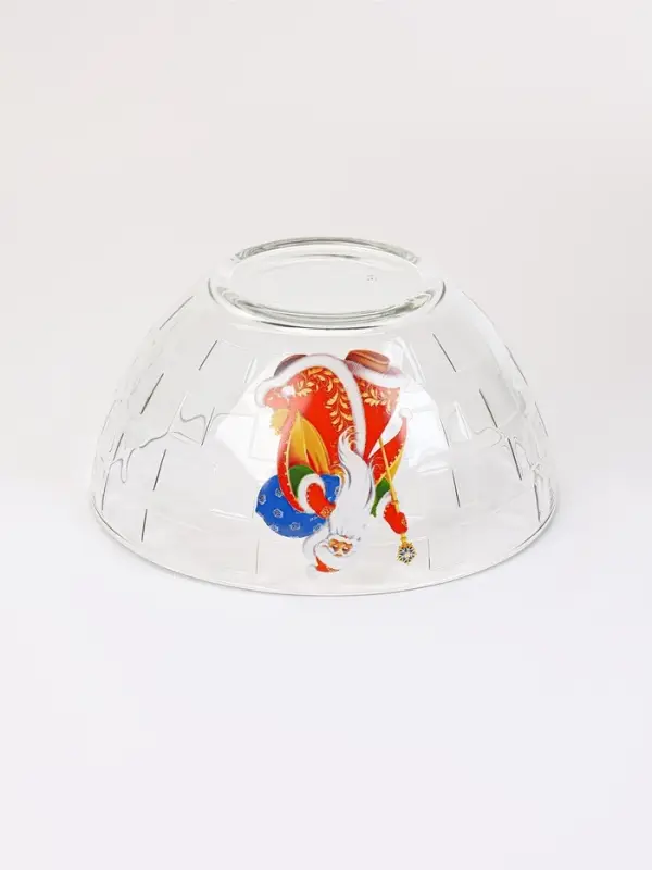 Салатник новогодний, d=16 см, стекло, прозрачный, рисунок МИКС