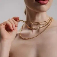 Цепь многослойная &laquo;Три вида&raquo;, железо, 3 яруса, L=30, 32, 40 см, цвет золото