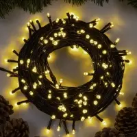 Гирлянда &laquo;Нить&raquo; 20 м, IP20, тёмная нить, 200 LED, свечение тёплое белое, 8 режимов, 220 В