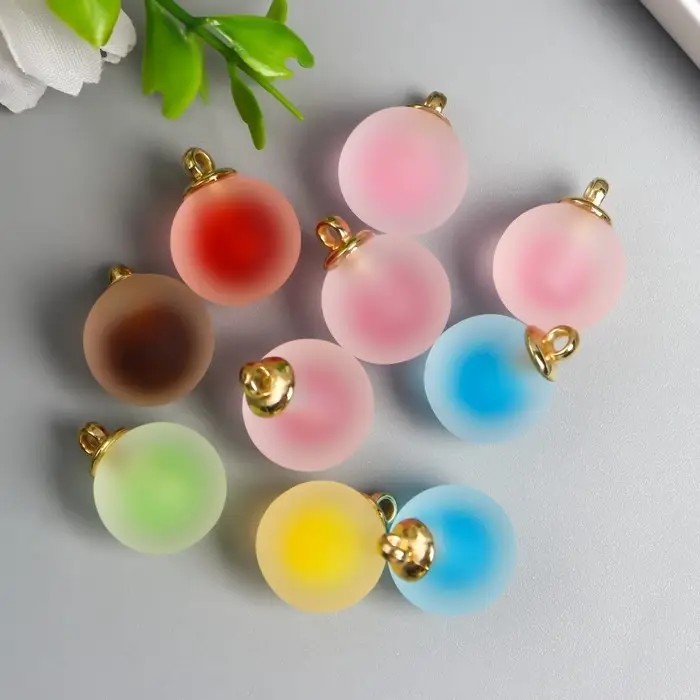 Подвеска для творчества акрил «Шар», матовый разноцветный, 2.1×1.6 см Подвеска для творчества акрил «Шар», матовый разноцветный, 2.1×1.6 см