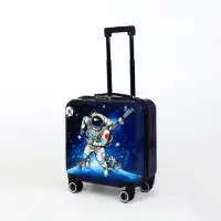 Чемодан детский на колёсах 41 л (S), на молнии, с кодовым замком, 4 колеса, синий