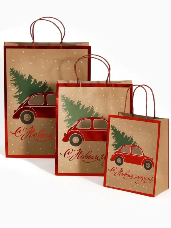 Набор подарочных пакетов &laquo;Подарок&raquo;, 3 шт,  25&times;4&times;30.5 см, 30&times;40&times;11,5 см, 18&times;23&times;10 см