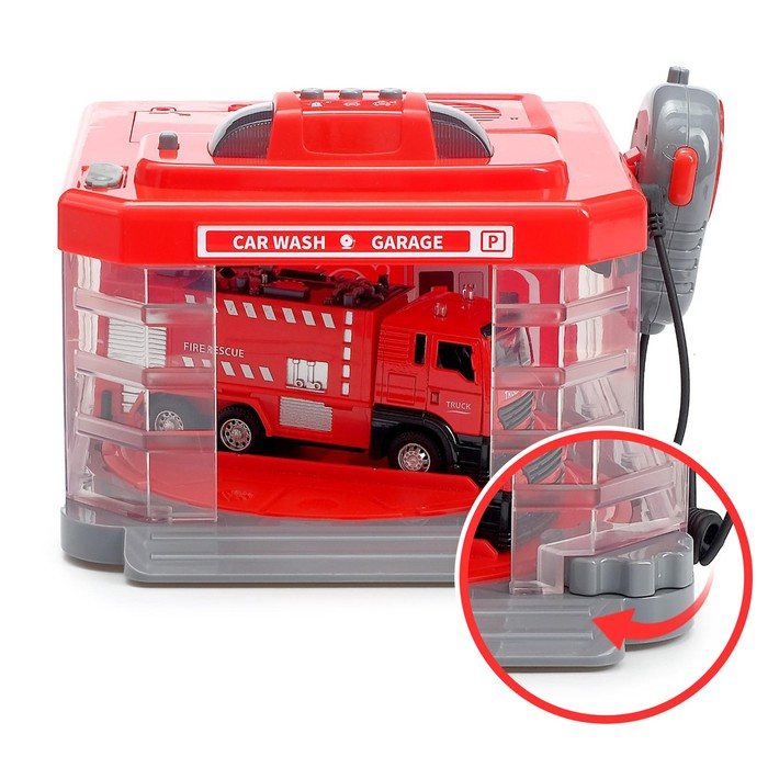 Парковка «Пожарная часть» с машинкой и рацией, световые и звуковые эффекты, МИКС Парковка «Пожарная часть» с машинкой и рацией, световые и звуковые эффекты, МИКС