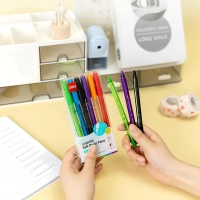 Набор шариковых ручек Deli EQ69-6,иг.нак 0,7,черн.пониж.вязк, 6 цвет