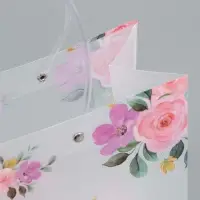 Пакет подарочный прозрачный , "Цветы" 30 х 26 х 12