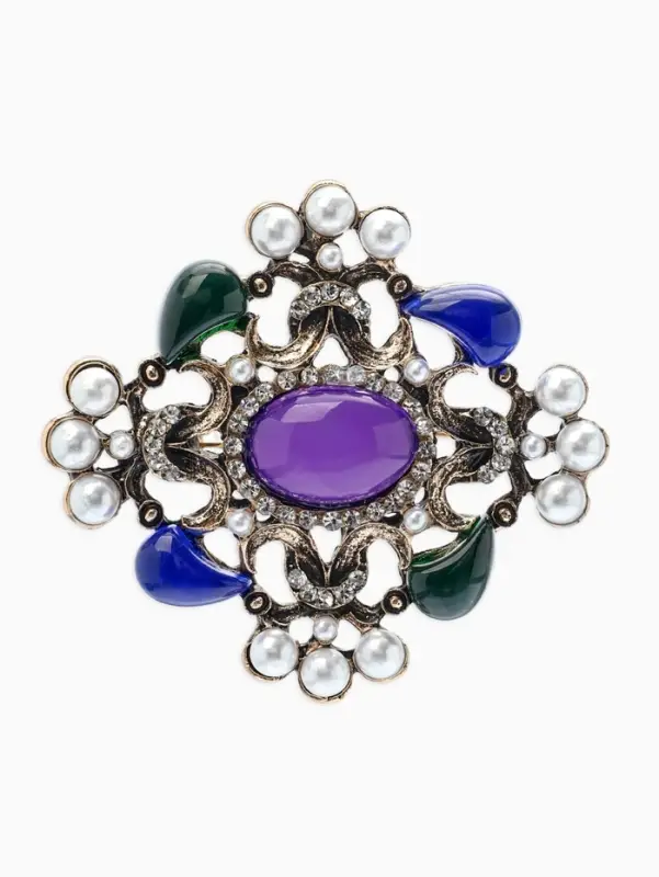 Брошь &laquo;Императрица&raquo;, награда, цветная в чернёном золоте